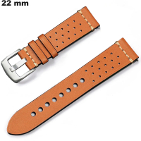 Bracelet Orange 22 mm montre Cuir véritable