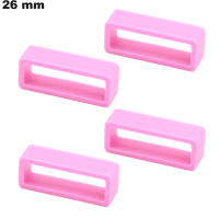 4 Bucles baratos de caucho de 26 mm para pulsera rosa de calidad