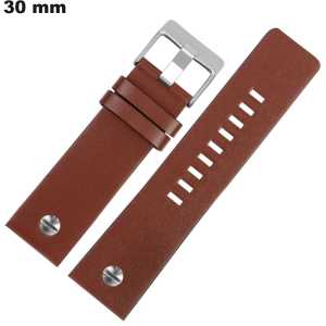 Pulsera XXL Marrón de Cuero auténtico para reloj de 30 mm barata