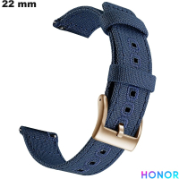 Armband Honor Textiel vintage horloge Blauw 22mm van hoge kwaliteit