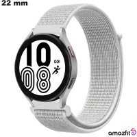 Cheap white Amazfit smartwatch 22 mm nylon bracelet