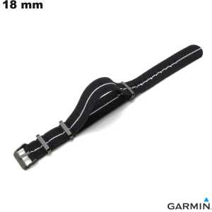 Sleutelhanger 18 mm horloge Zwart Garmin Nylon # Gemakkelijk Montage