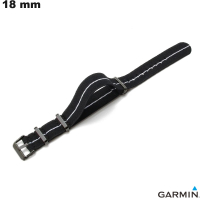 Pulseira de relógio de 18 mm Preto Garmin Nylon # Montagem Fácil