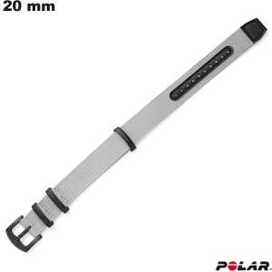 Grijze smartwatchband 20 mm Polar stof / Gratis verzending