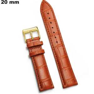 Pulsera reloj Marrón Cuero verdadero 20mm \ Envío Gratis