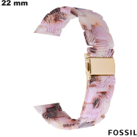 Comprar Pulseira de smartwatch 22 mm Rosa Fossil Resina