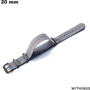 Gray Nylon Bracelet for Watch 20 mm # Shipped in 24h