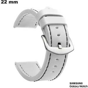 Pulsera de cuero PU para smartwatch Samsung de 22 mm blanca \ Envío en 24h