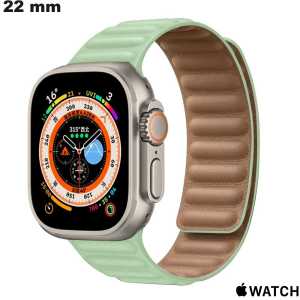 Armband Groen 22 mm smartwatch Apple Watch Leer - Gratis Verzending