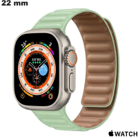 Armband Groen 22 mm smartwatch Apple Watch Leer - Gratis Verzending
