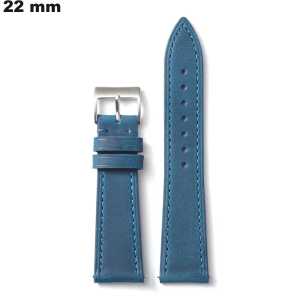 Armband 22 mm Echte leer voor horloge Blauw ● Verzendtijd 24u