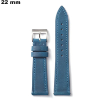 Pulsera 22 mm Cuero auténtico para reloj Azul ● Envío 24h