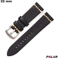 Pulseira de Cuir Vegano 22 mm Preto Polar | Envio em 24h