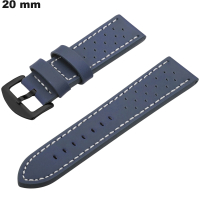 Pulsera Azul refinada de 20 mm para reloj de Cuero Sintético barato