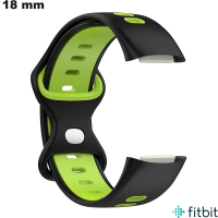 Armband 18mm FitBit Silikon Schwarz für günstige Smartwatch