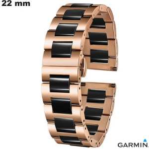 Pulsera Dorada Rosa de Cerámica para smartwatch Garmin 22 mm barata