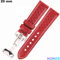 Venda de Bracelete de Couro Verdadeiro Honor Racing de Relógio Vermelho