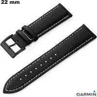 Armband Garmin 22mm Zwart smartwatch Echt leer van hoge kwaliteit