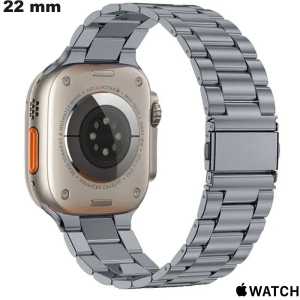Kopen 22mm Acryl Staal Grijs Oyster Armband voor Apple Watch