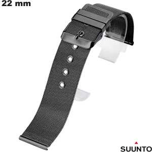 Pulsera de metal negro milanesa de 22mm para reloj Suunto de calidad
