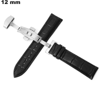 Bracciale Nero per orologio 12mm in vera pelle / Spedizione 24h
