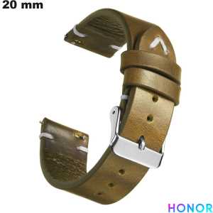 Venda de Pulseira de 20mm Honor Verde em Couro Verdadeiro para smartwatch