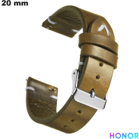 Venda de Pulseira de 20mm Honor Verde em Couro Verdadeiro para smartwatch