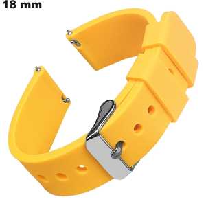 Bracciale per Orologio in Gomma Gialla 18 mm: Montaggio Facile