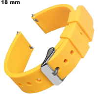 Pulsera de reloj de caucho amarillo de 18 mm: Montaje fácil