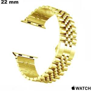 Armband 22mm Goud voor smartwatch RVS Apple Watch goedkoop