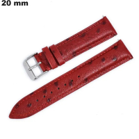 Verkauf echtes Lederarmband mit Straußeneffekt Rot 20mm