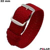 Slim watchband 22mm Rood Polar Nylon ● Snelle Levering