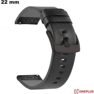 Bracelet Noir pour montre 22mm OnePlus Cuir Synthétique de qualité
