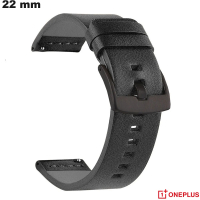Bracelet Noir pour montre 22mm OnePlus Cuir Synthétique de qualité
