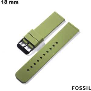 Bracelet Caoutchouc Vert Fossil pour montre 18 mm pas cher