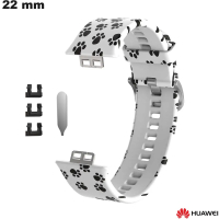 Armband 22mm Wit Huawei smartwatch dier Silicone van hoge kwaliteit
