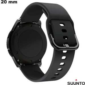 Bracciale per orologio Antisueur 20 mm Caoutchouc Nero Suunto di qualità