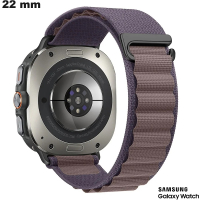 Armband 22mm Nylon voor sportieve Samsung horloge Paars goedkoop