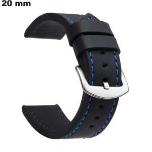 Refined 20mm Black PU Leather Watch Bracelet ● Fast Shipping