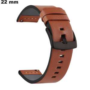 Bracelete para relógio 22 mm Couro sintético Marrom: Melhor Preço