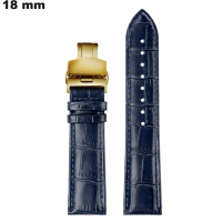 Venta de Bracelet de 18 mm de reloj Premium de Cuero auténtico Azul