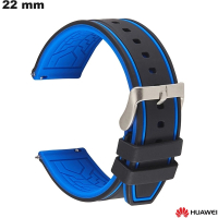 22 mm Black Silicone Watch Bracelet for Huawei - Fast Shipping