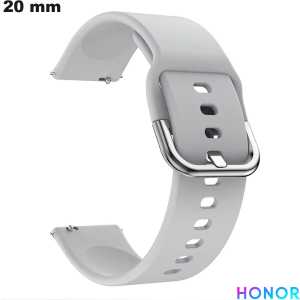 Koop 20 mm Honor Grijze Smartwatch Silicone Armband