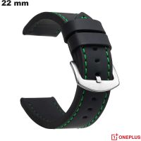 Pulsera OnePlus Negra de cuero sintético para smartwatch de grano liso de calidad