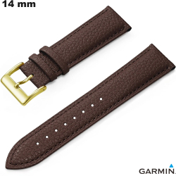 Bracelet Marron Cuir véritable 14 mm raffiné Garmin