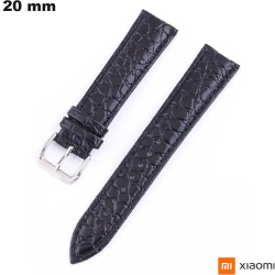 Armband Echt Leer Zwart 20 mm Xiaomi Horloge