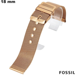 Bracelet milanais de montre Fossil 18 mm Doré rose