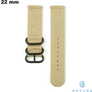 Bracelet 22mm Haylou Beige de montre Tissu \ Frais de Port 3,99€