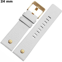 Armband 24 mm Echte leer van horloge Wit : Snelle Verzending