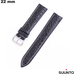 Genuine Leather Watch Strap for Suunto Black 22 mm